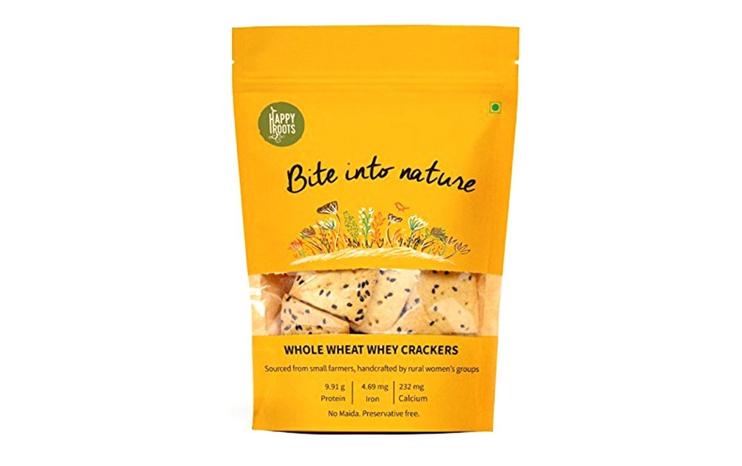 Happy Roots Whole Wheat Whey Crackers    Pack  125 grams